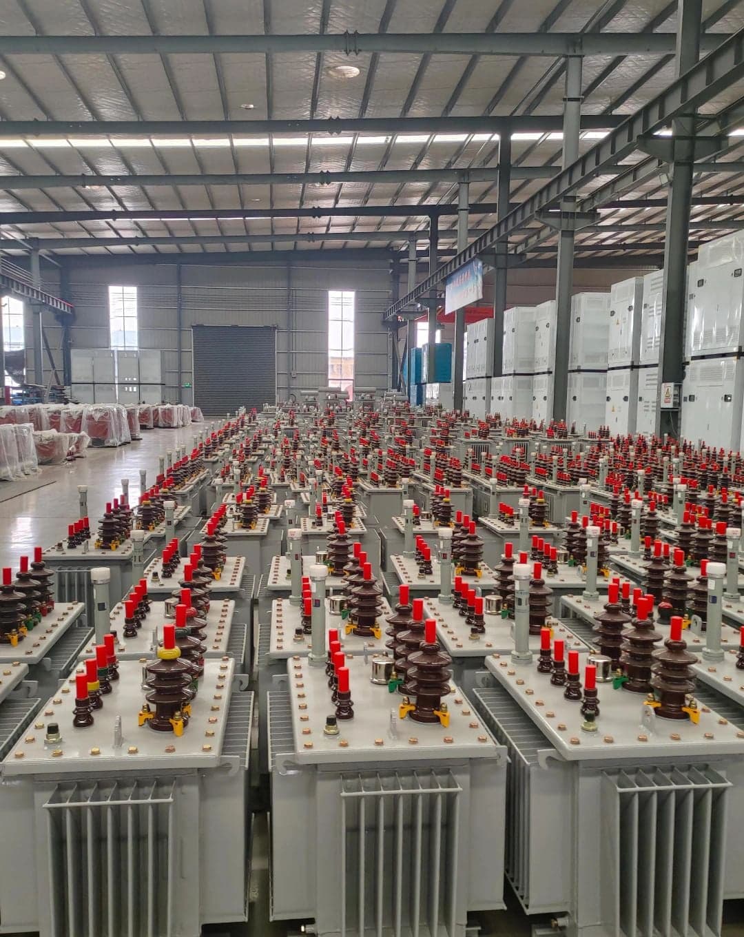 Oil transformer warehouse before shipment