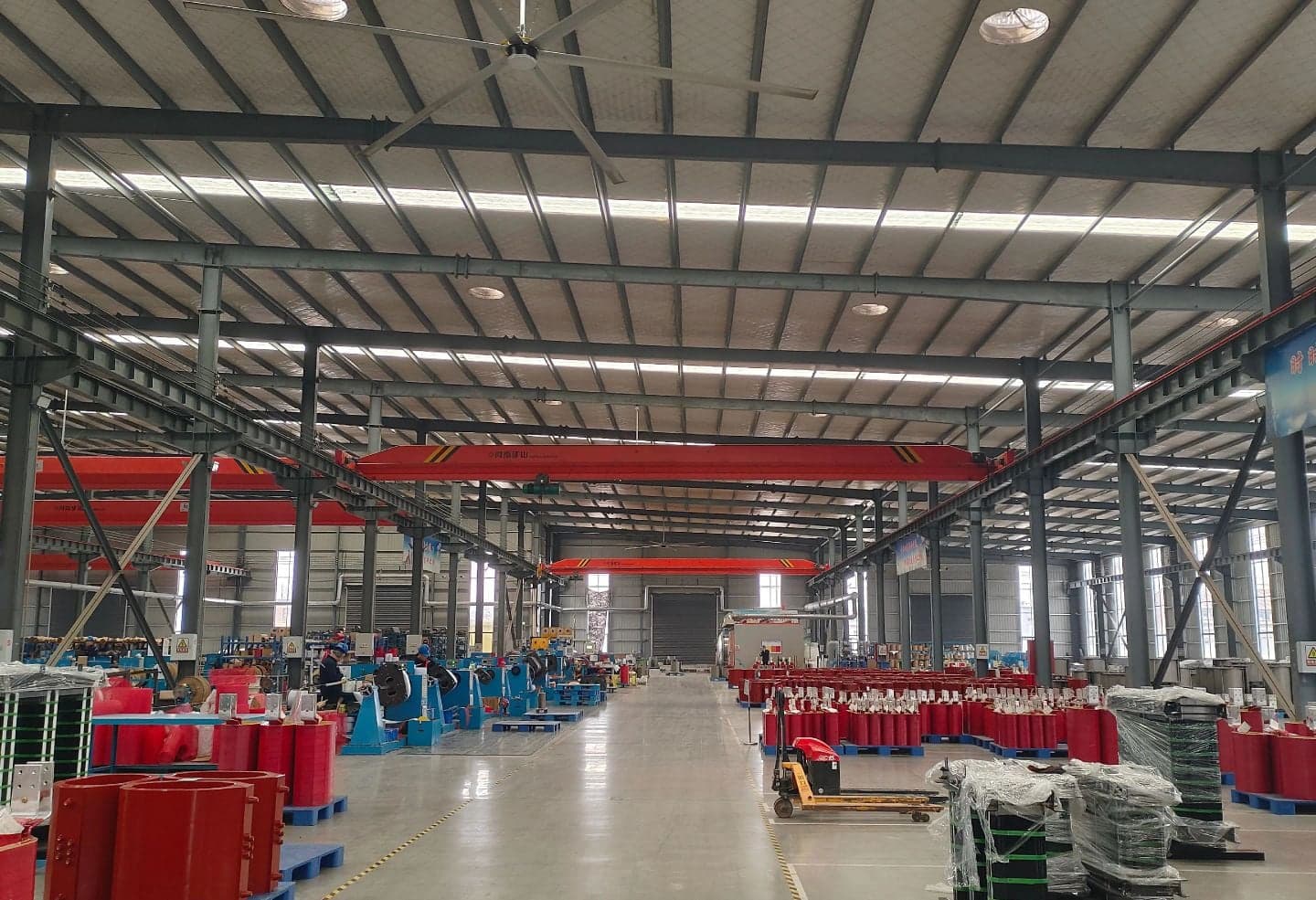 Transformer assembly line inside ZY POWER manufacturing workshop