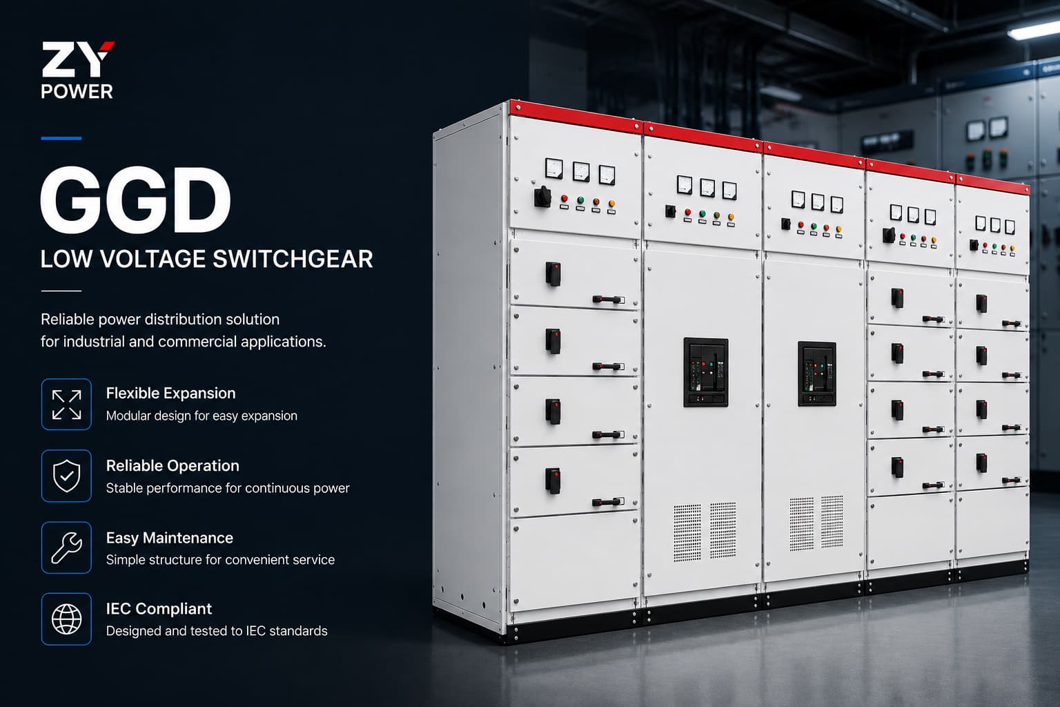 GGD Low Voltage Fixed Switchgear 630A 30kA