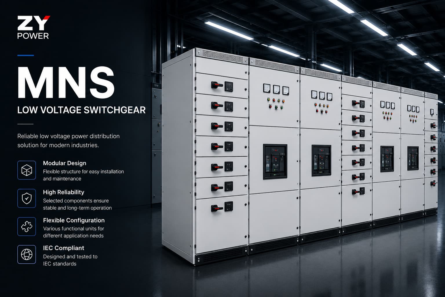 MNS Low Voltage Withdrawable Switchgear 2000A 50kA